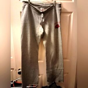 Grey Arkansas Razorback Go Fight Win Sweatpants Size Large